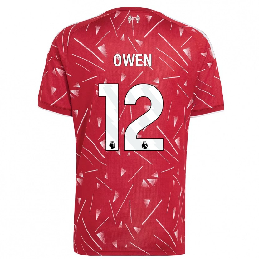 Danxen Bambino Maglia Harvey Owen #12 Bianco Rosso Kit Gara Home 2026/27 Maglietta