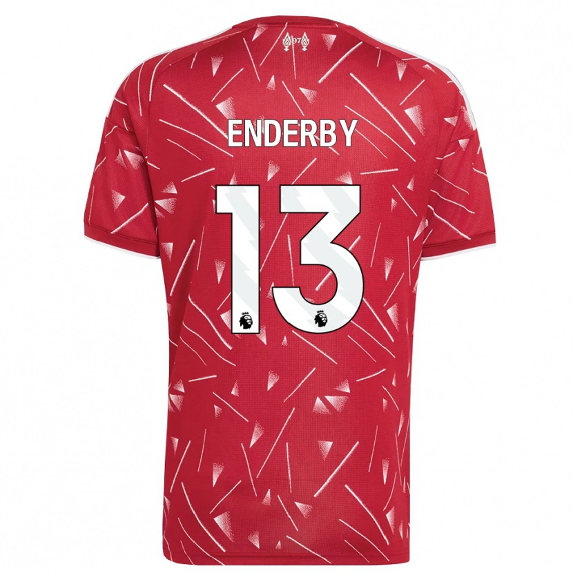Danxen Bambino Maglia Mia Enderby #13 Bianco Rosso Kit Gara Home 2026/27 Maglietta