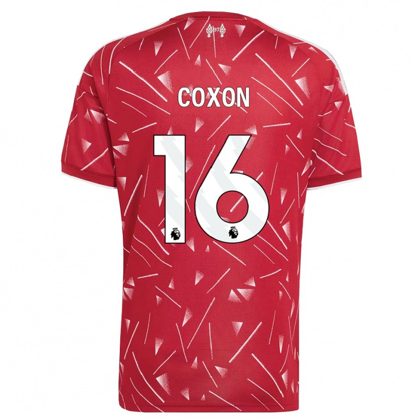 Danxen Bambino Maglia Zak Coxon #16 Bianco Rosso Kit Gara Home 2026/27 Maglietta