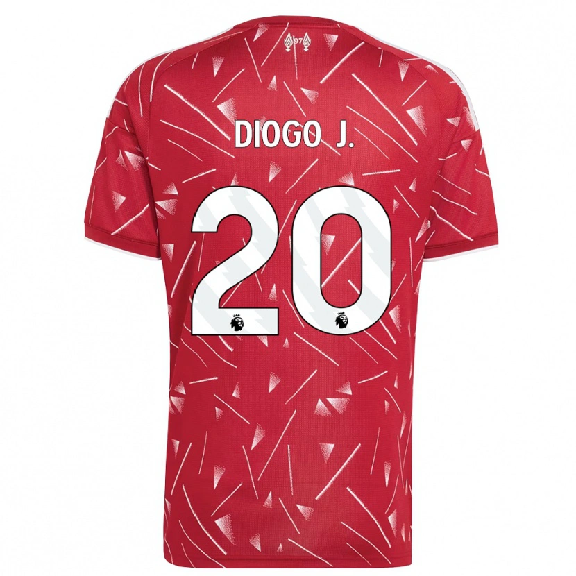 Danxen Bambino Maglia Diogo Jota #20 Bianco Rosso Kit Gara Home 2026/27 Maglietta