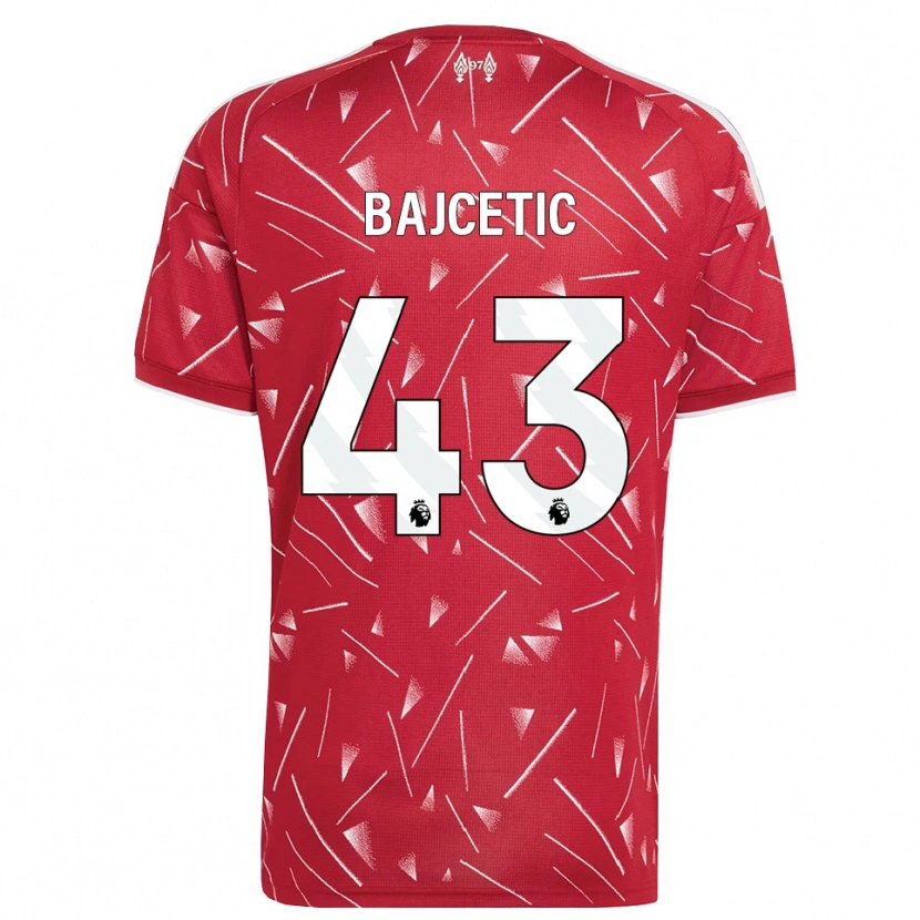 Danxen Bambino Maglia Stefan Bajcetic #43 Bianco Rosso Kit Gara Home 2026/27 Maglietta
