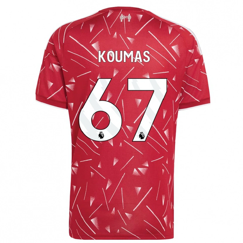 Danxen Bambino Maglia Lewis Koumas #67 Bianco Rosso Kit Gara Home 2026/27 Maglietta