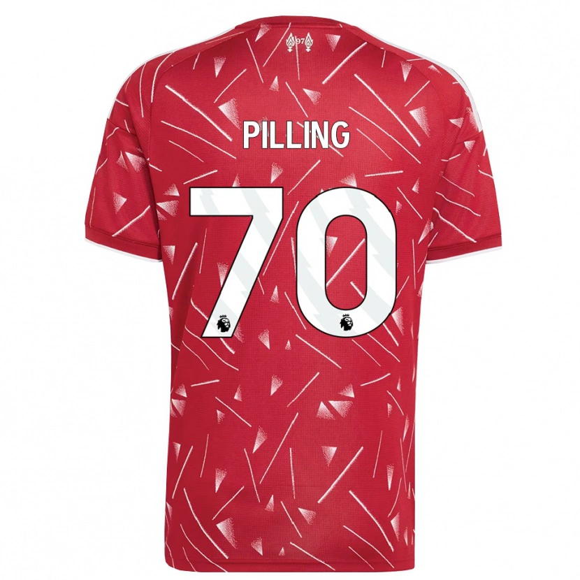 Danxen Bambino Maglia Tommy Pilling #70 Bianco Rosso Kit Gara Home 2026/27 Maglietta