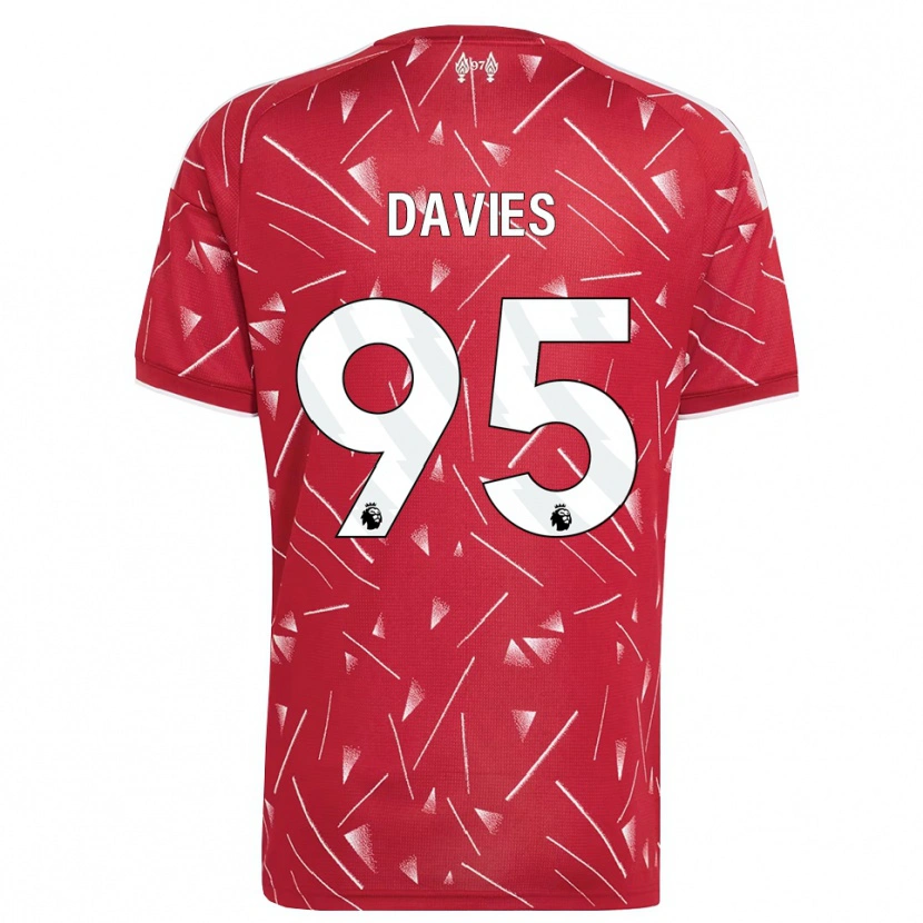 Danxen Bambino Maglia Harvey Davies #95 Bianco Rosso Kit Gara Home 2026/27 Maglietta