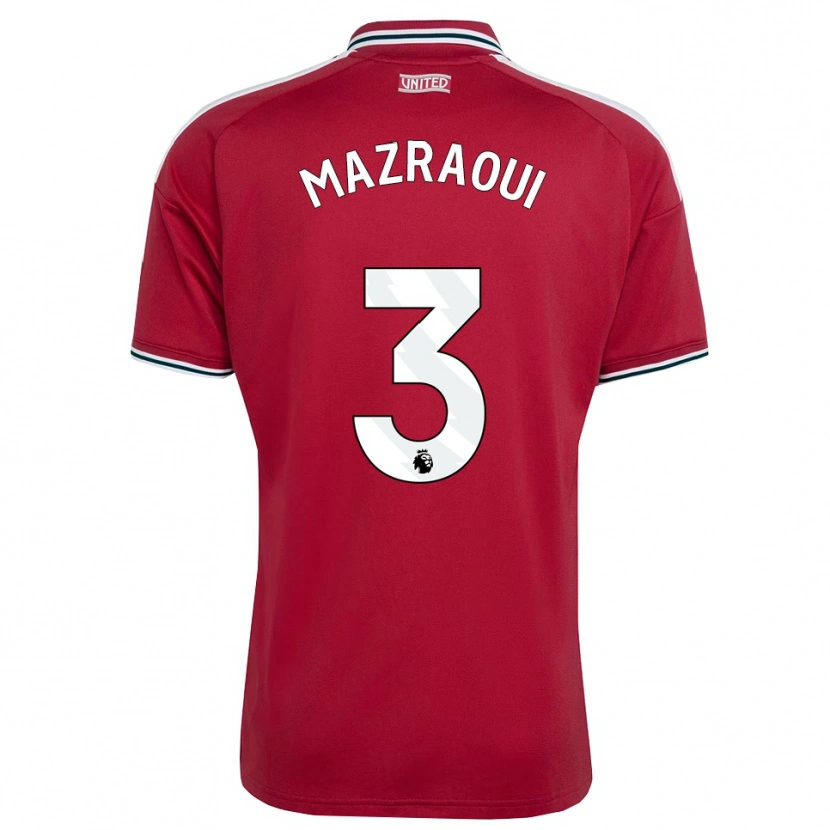 Danxen Bambino Maglia Noussair Mazraoui #3 Rosso Giallo Bianco Kit Gara Home 2026/27 Maglietta