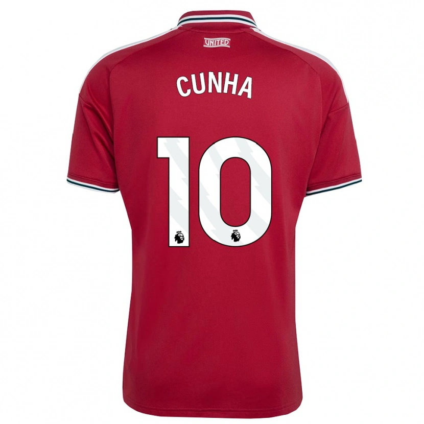 Danxen Bambino Maglia Matheus Cunha #10 Rosso Giallo Bianco Kit Gara Home 2026/27 Maglietta