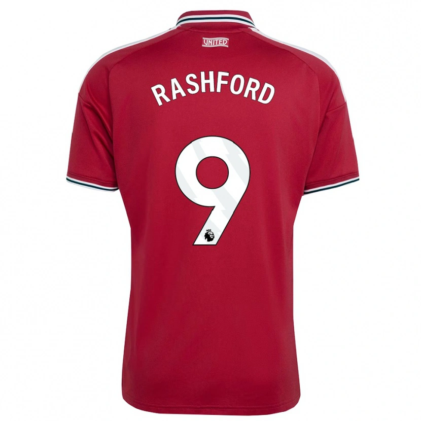 Danxen Bambino Maglia Marcus Rashford #9 Rosso Giallo Bianco Kit Gara Home 2026/27 Maglietta