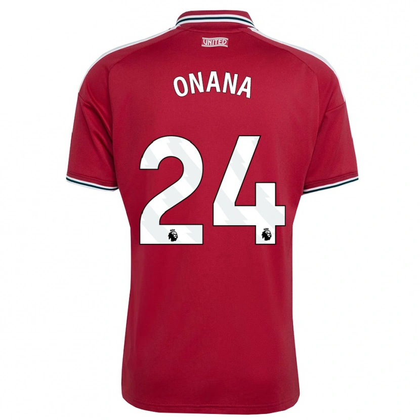 Danxen Bambino Maglia Andre Onana #24 Rosso Giallo Bianco Kit Gara Home 2026/27 Maglietta