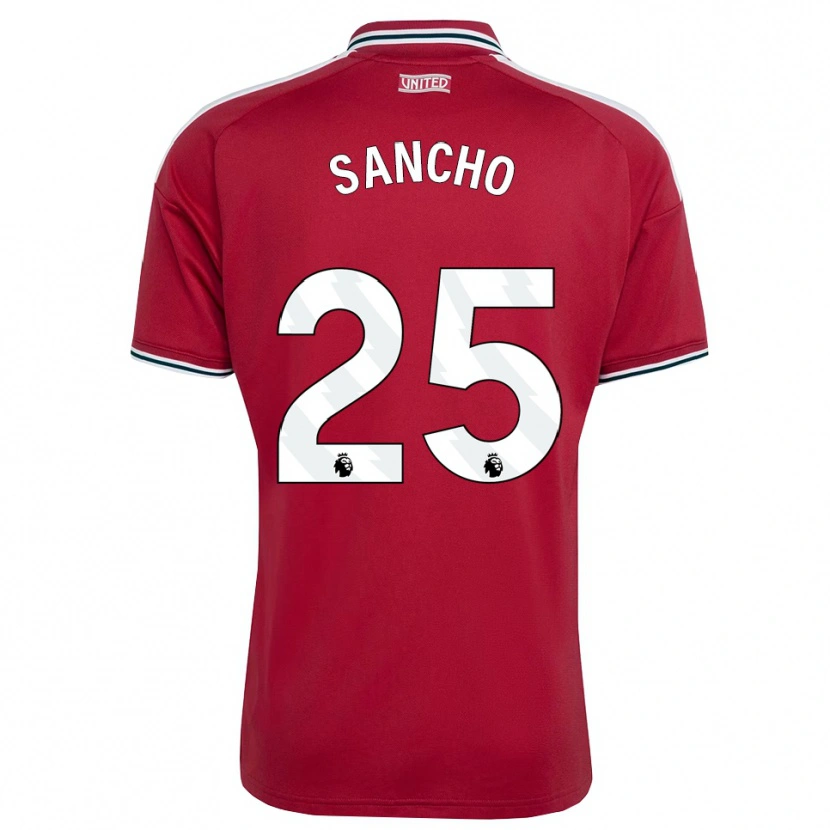 Danxen Bambino Maglia Jadon Sancho #25 Rosso Giallo Bianco Kit Gara Home 2026/27 Maglietta