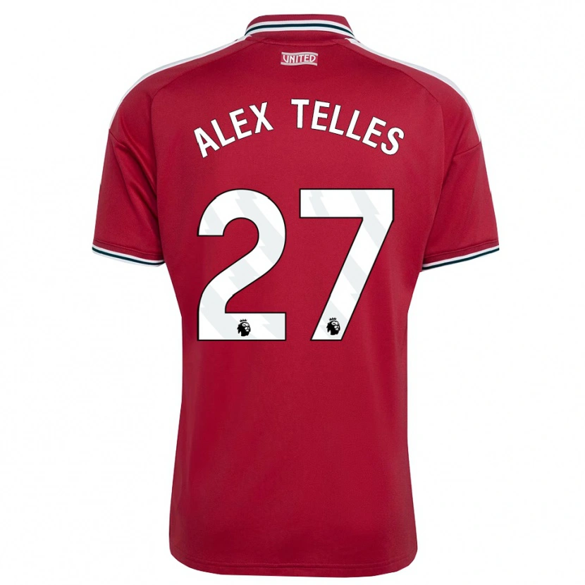 Danxen Bambino Maglia Alex Nicolao Telles #27 Rosso Giallo Bianco Kit Gara Home 2026/27 Maglietta