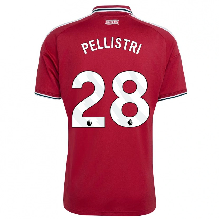Danxen Bambino Maglia Facundo Pellistri #28 Rosso Giallo Bianco Kit Gara Home 2026/27 Maglietta