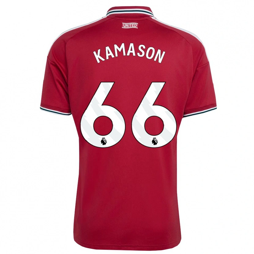 Danxen Bambino Maglia Jaydan Kamason #66 Rosso Giallo Bianco Kit Gara Home 2026/27 Maglietta