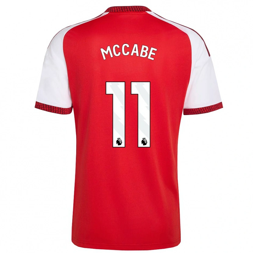 Danxen Bambino Maglia Katie Mccabe #11 Rosso Bianco Nero Kit Gara Home 2026/27 Maglietta