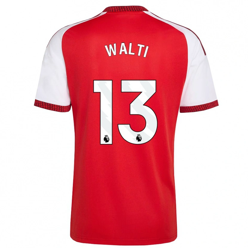 Danxen Bambino Maglia Lia Walti #13 Rosso Bianco Nero Kit Gara Home 2026/27 Maglietta