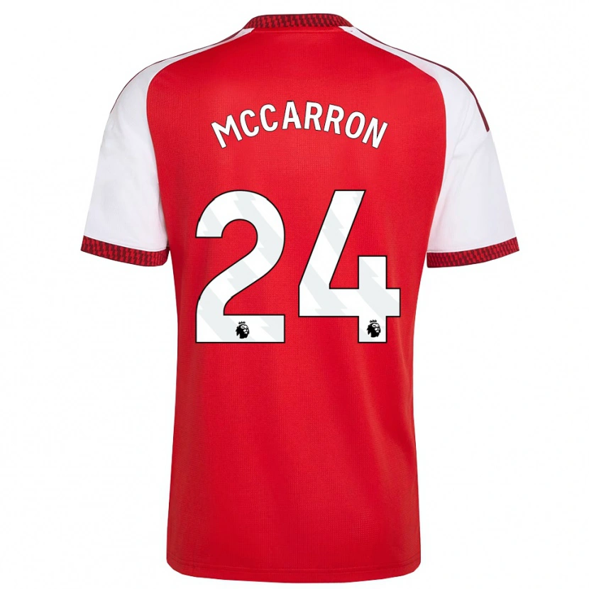 Danxen Bambino Maglia Daniel Mccarron #24 Rosso Bianco Nero Kit Gara Home 2026/27 Maglietta