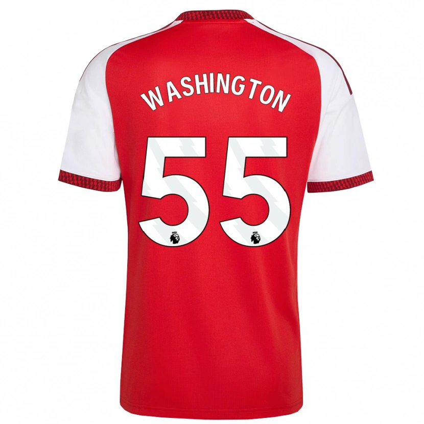 Danxen Bambino Maglia Marcell Washington #55 Rosso Bianco Nero Kit Gara Home 2026/27 Maglietta