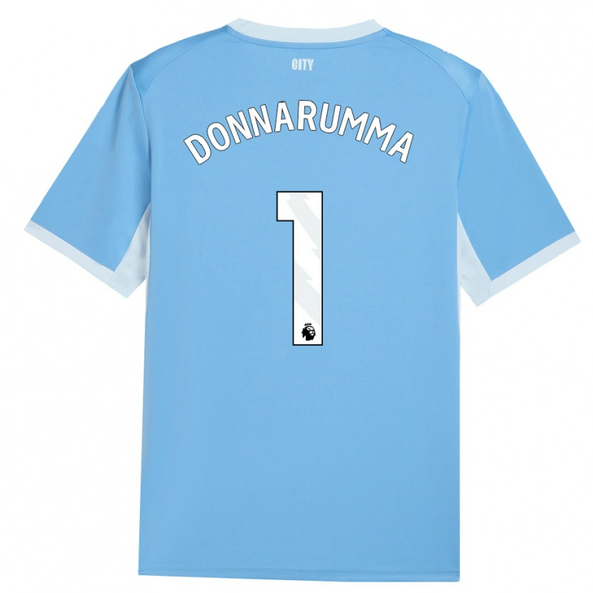Danxen Bambino Maglia Gianluigi Donnarumma #1 Azzurro Chiaro Bianco Kit Gara Home 2026/27 Maglietta