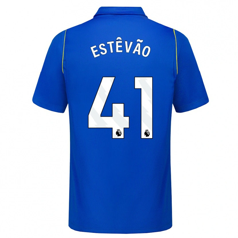 Danxen Bambino Maglia Estêvão Willian Almeida De Oliveira Gonçalves #41 Blu Giallo Kit Gara Home 2026/27 Maglietta