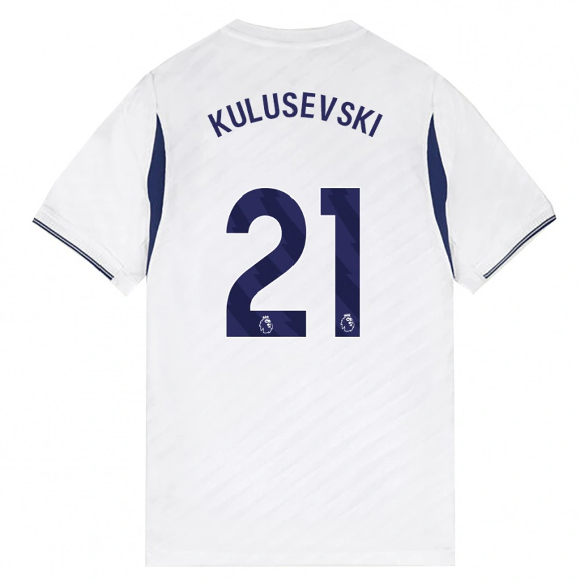 Danxen Bambino Maglia Dejan Kulusevski #21 Bianco Rosso Viola Kit Gara Home 2026/27 Maglietta