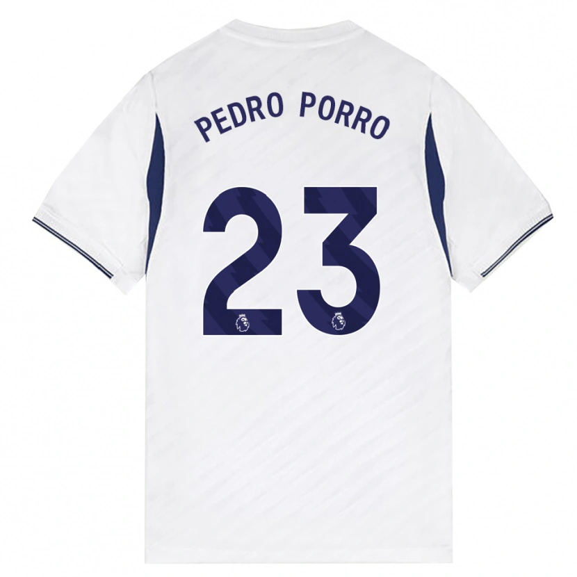Danxen Bambino Maglia Pedro Porro #23 Bianco Rosso Viola Kit Gara Home 2026/27 Maglietta