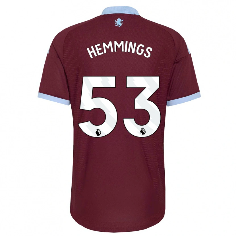 Danxen Bambino Maglia George Hemmings #53 Blu Fiordaliso Borgogna Kit Gara Home 2026/27 Maglietta