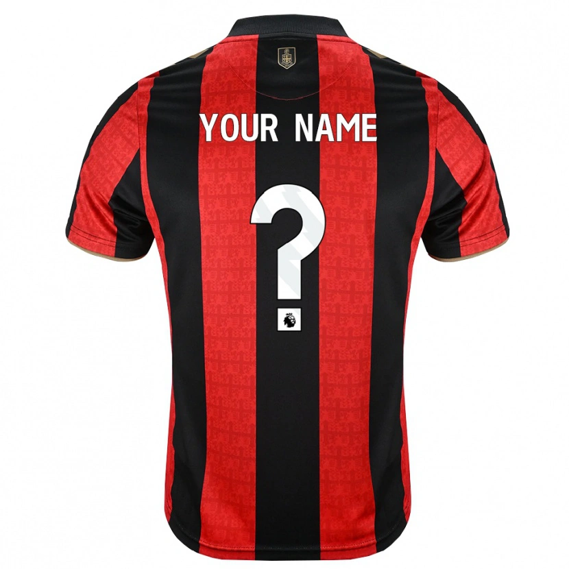 Danxen Bambino Maglia Il Tuo Nome #0 Oroscuro Rosso Nero Kit Gara Home 2026/27 Maglietta