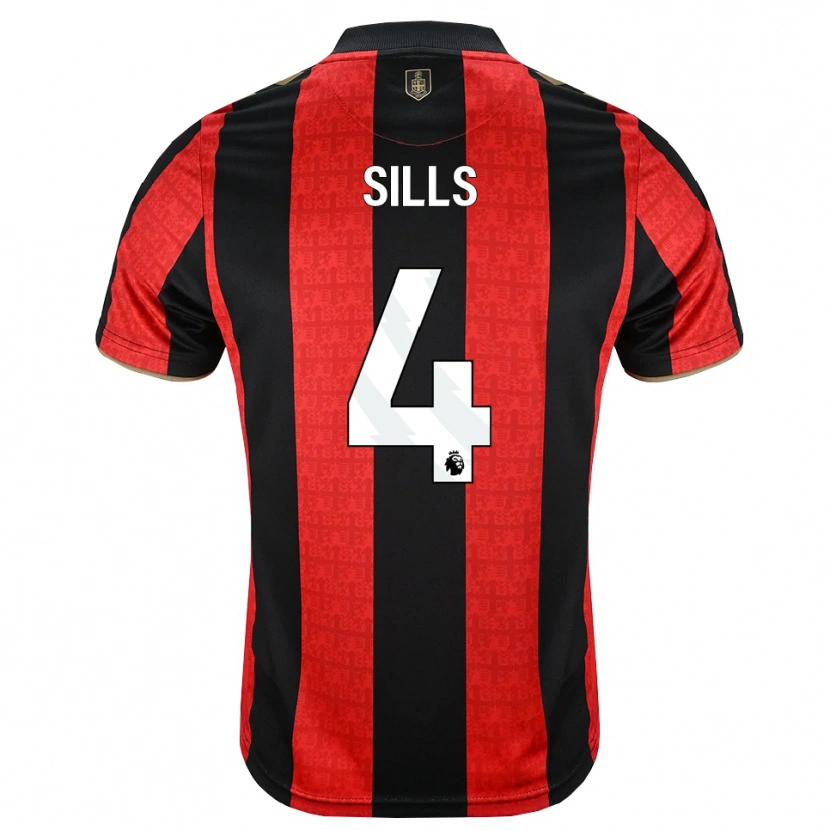 Danxen Bambino Maglia Ethan Sills #4 Oroscuro Rosso Nero Kit Gara Home 2026/27 Maglietta