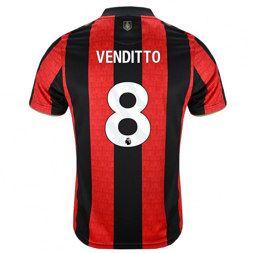 Danxen Bambino Maglia Olivia Venditto #8 Oroscuro Rosso Nero Kit Gara Home 2026/27 Maglietta