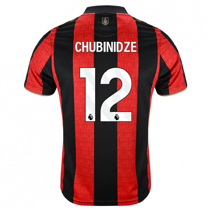 Danxen Bambino Maglia George Chubinidze #12 Oroscuro Rosso Nero Kit Gara Home 2026/27 Maglietta