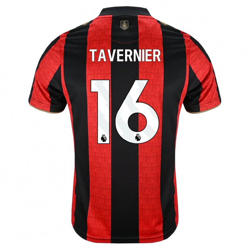 Danxen Bambino Maglia Marcus Tavernier #16 Oroscuro Rosso Nero Kit Gara Home 2026/27 Maglietta