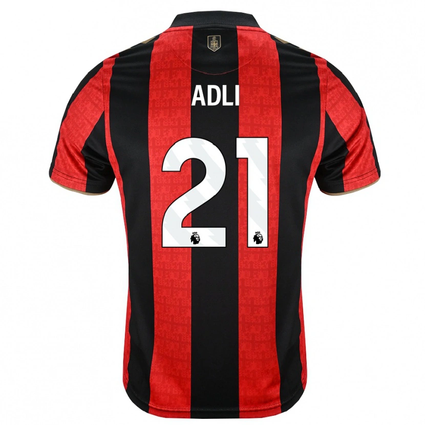 Danxen Bambino Maglia Amine Adli #21 Oroscuro Rosso Nero Kit Gara Home 2026/27 Maglietta
