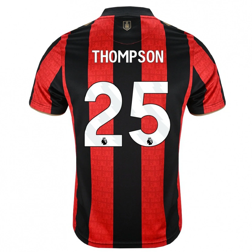 Danxen Bambino Maglia Kenni Thompson #25 Oroscuro Rosso Nero Kit Gara Home 2026/27 Maglietta