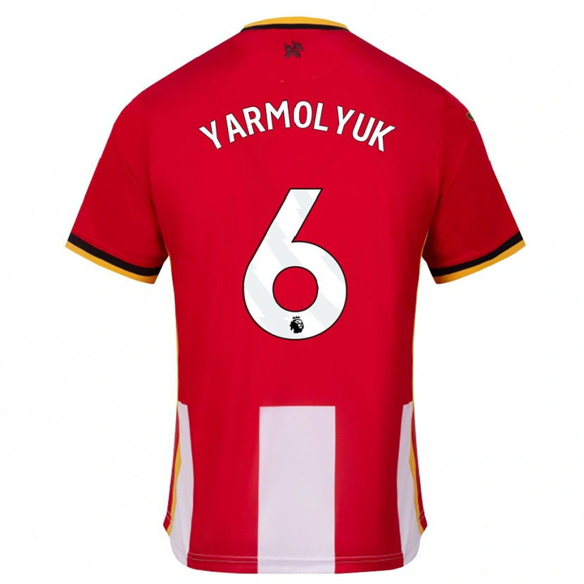 Danxen Bambino Maglia Yegor Yarmolyuk #6 Giallo Nero Rosso Kit Gara Home 2026/27 Maglietta