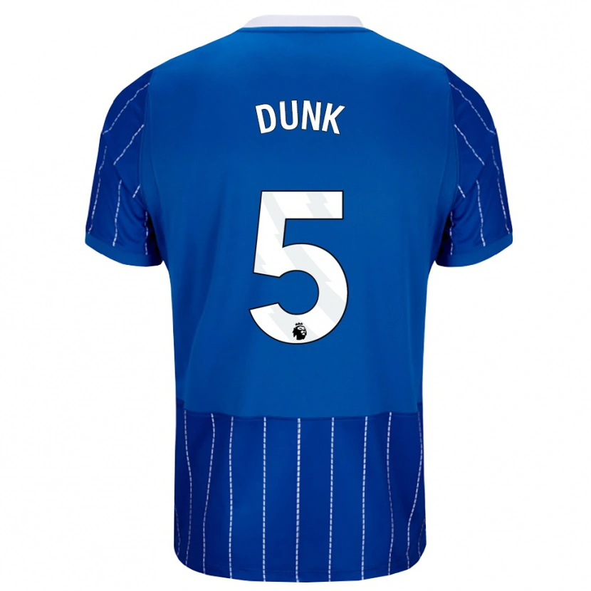 Danxen Bambino Maglia Lewis Dunk #5 Blu Medio Bianco Kit Gara Home 2026/27 Maglietta
