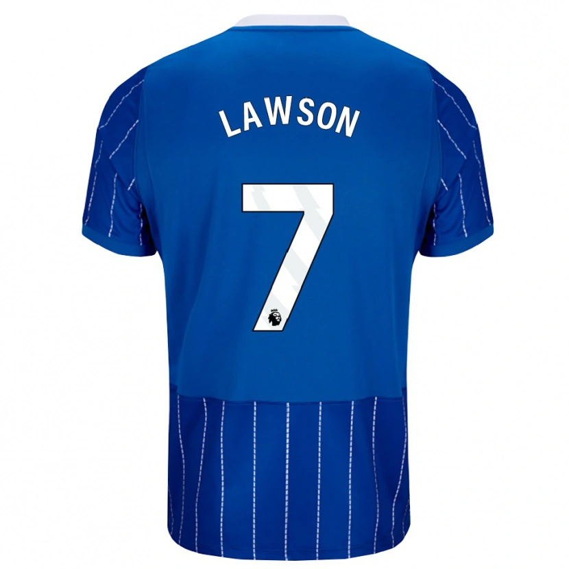 Danxen Bambino Maglia Zebedee Lawson #7 Blu Medio Bianco Kit Gara Home 2026/27 Maglietta