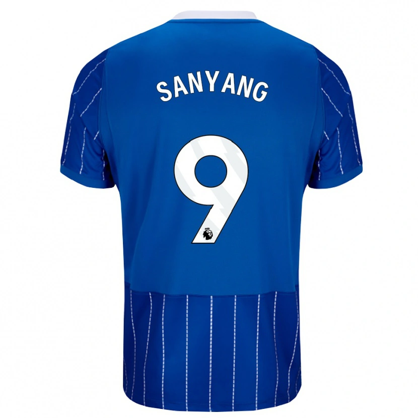 Danxen Bambino Maglia Musa Sanyang #9 Blu Medio Bianco Kit Gara Home 2026/27 Maglietta