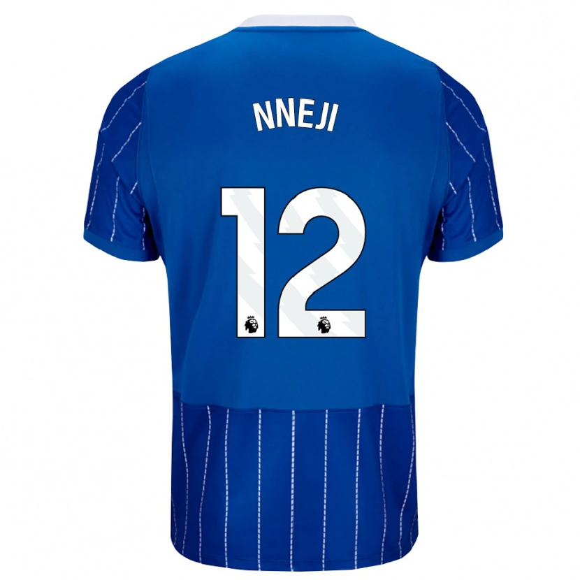 Danxen Bambino Maglia Daniel Nneji #12 Blu Medio Bianco Kit Gara Home 2026/27 Maglietta
