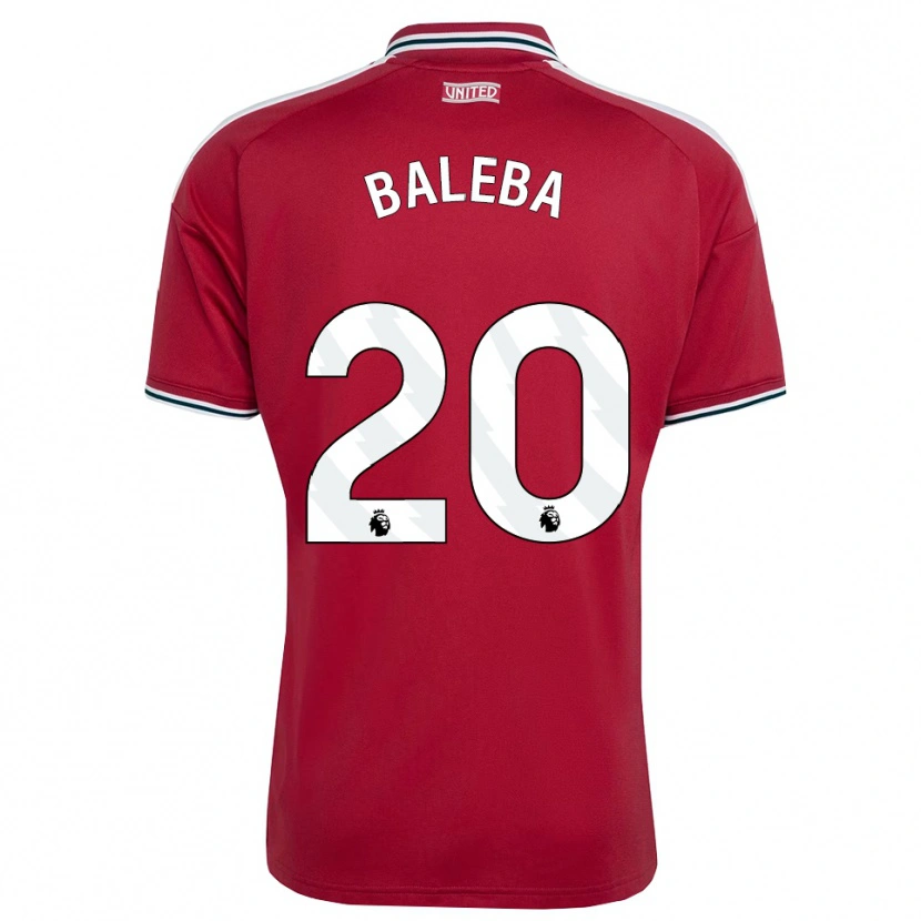 Danxen Bambino Maglia Carlos Baleba #20 Rosso Giallo Bianco Kit Gara Home 2026/27 Maglietta