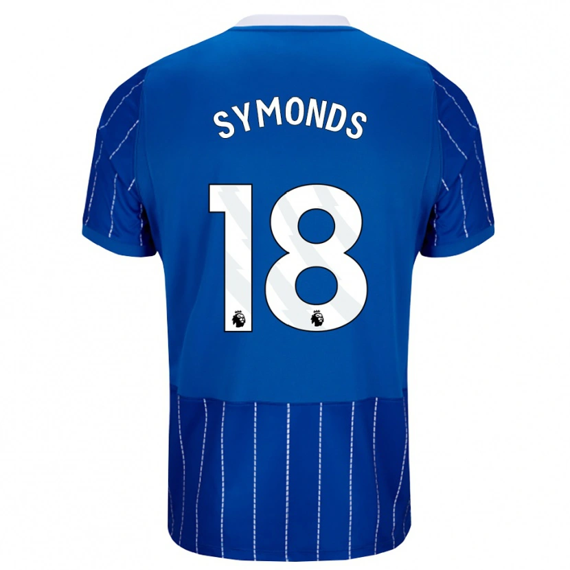 Danxen Bambino Maglia Maisie Symonds #18 Blu Medio Bianco Kit Gara Home 2026/27 Maglietta