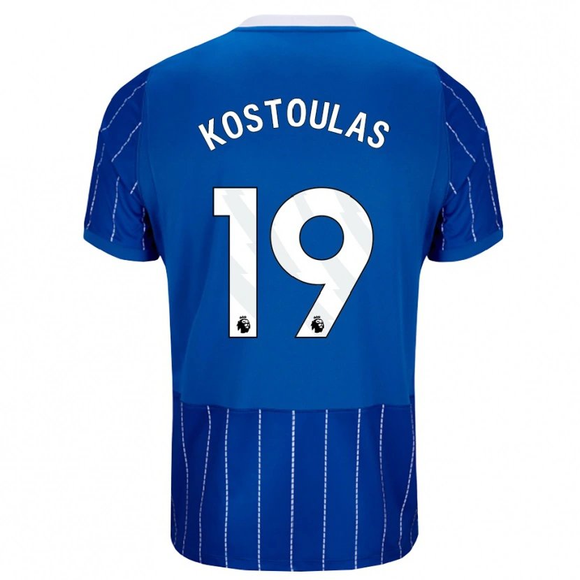 Danxen Bambino Maglia Charalampos Kostoulas #19 Blu Medio Bianco Kit Gara Home 2026/27 Maglietta