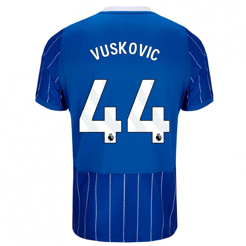 Danxen Bambino Maglia Luka Vuskovic #44 Blu Medio Bianco Kit Gara Home 2026/27 Maglietta
