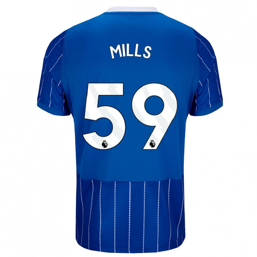 Danxen Bambino Maglia Harry Mills #59 Blu Medio Bianco Kit Gara Home 2026/27 Maglietta