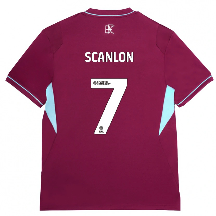 Danxen Bambino Maglia Luca Scanlon #7 Borgogna Verde Kit Gara Home 2026/27 Maglietta