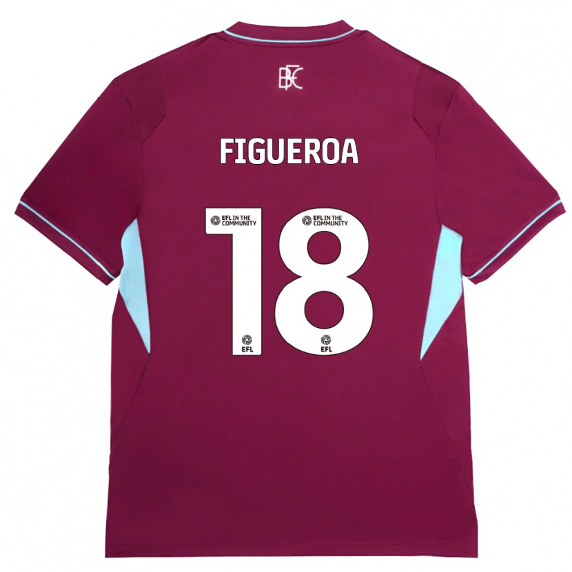 Danxen Bambino Maglia Keyvan Figueroa #18 Borgogna Verde Kit Gara Home 2026/27 Maglietta