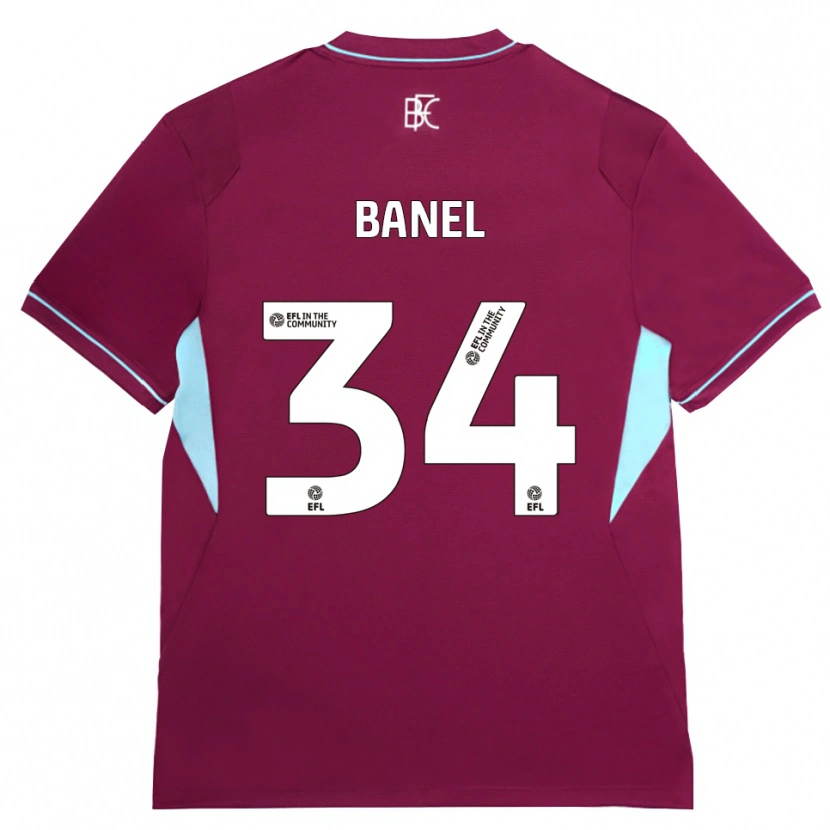 Danxen Bambino Maglia Jaydon Banel #34 Borgogna Verde Kit Gara Home 2026/27 Maglietta