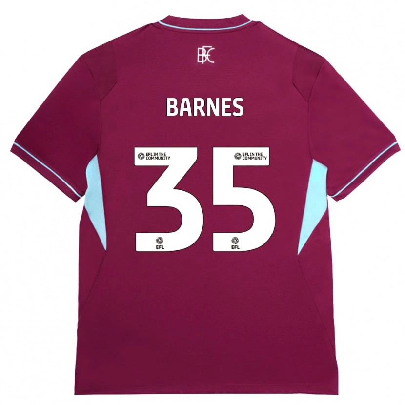 Danxen Bambino Maglia Ashley Barnes #35 Borgogna Verde Kit Gara Home 2026/27 Maglietta