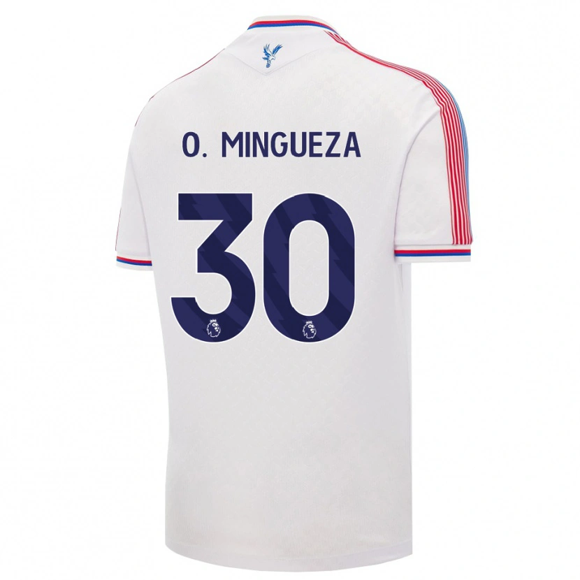 Danxen Bambino Maglia Óscar Mingueza #30 Bianco Rosso Blu Kit Gara Home 2026/27 Maglietta
