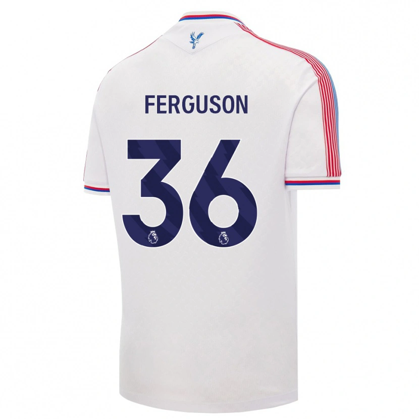 Danxen Bambino Maglia Nathan Ferguson #36 Bianco Rosso Blu Kit Gara Home 2026/27 Maglietta