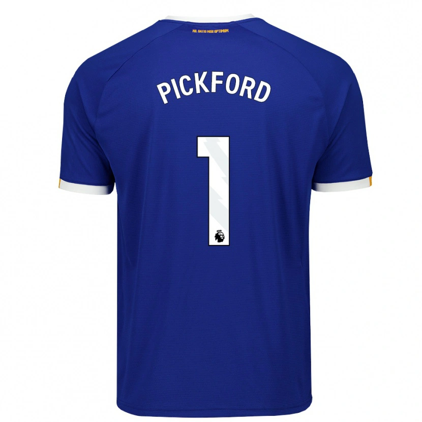 Danxen Bambino Maglia Jordan Pickford #1 Blu Bianco Giallo Kit Gara Home 2026/27 Maglietta