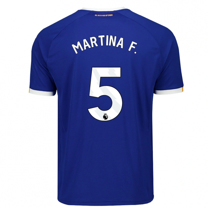 Danxen Bambino Maglia Martina Fernández #5 Blu Bianco Giallo Kit Gara Home 2026/27 Maglietta